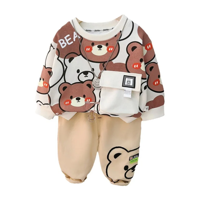 

New Autumn Baby Clothes Children Boys Cartoon T-Shirt Pants 2Pcs/Set Kids Girls Outfits Toddler Casual Costume Infant Tracksuits