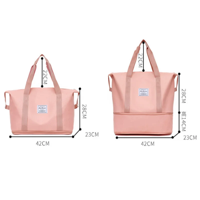Tas Travel Jinjing Tangan Berkapasitas Besar yang Dapat Diperluas - Tahan lama, berbagai kompartemen, cocok untuk bepergian, kebugaran, yoga, tas tangan.