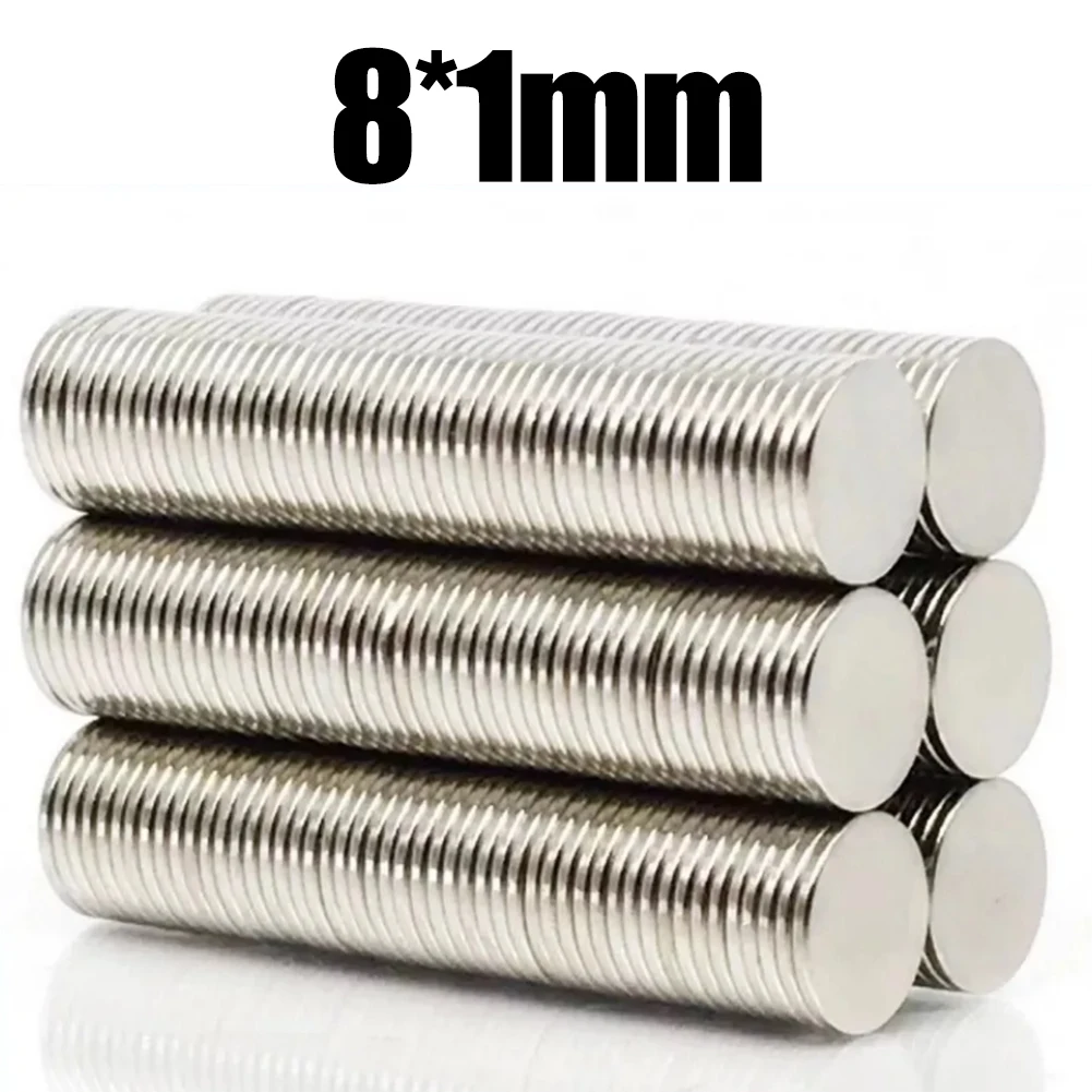 100 Pcs Neodymium Strong Magnets Cylinder Neodymium Magnet 8mm Dia Thick Herramientas Taladros Multimeter Metal Detector