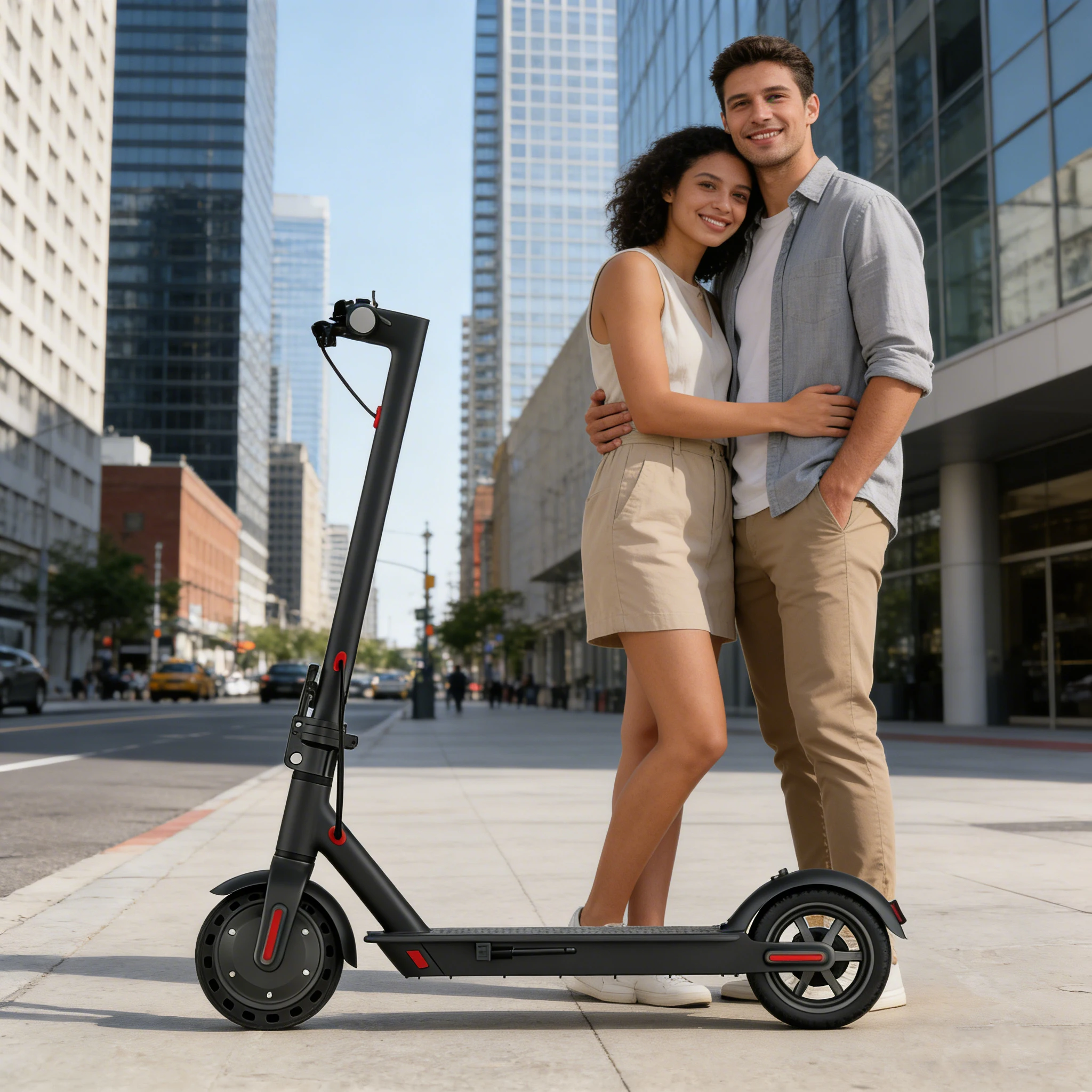 

Высокопроизводительный складной электросамокат: мощный двигатель 350 Вт, 8,5-дюймовые шины с защитой от проколов и надежный дисковый тормоз