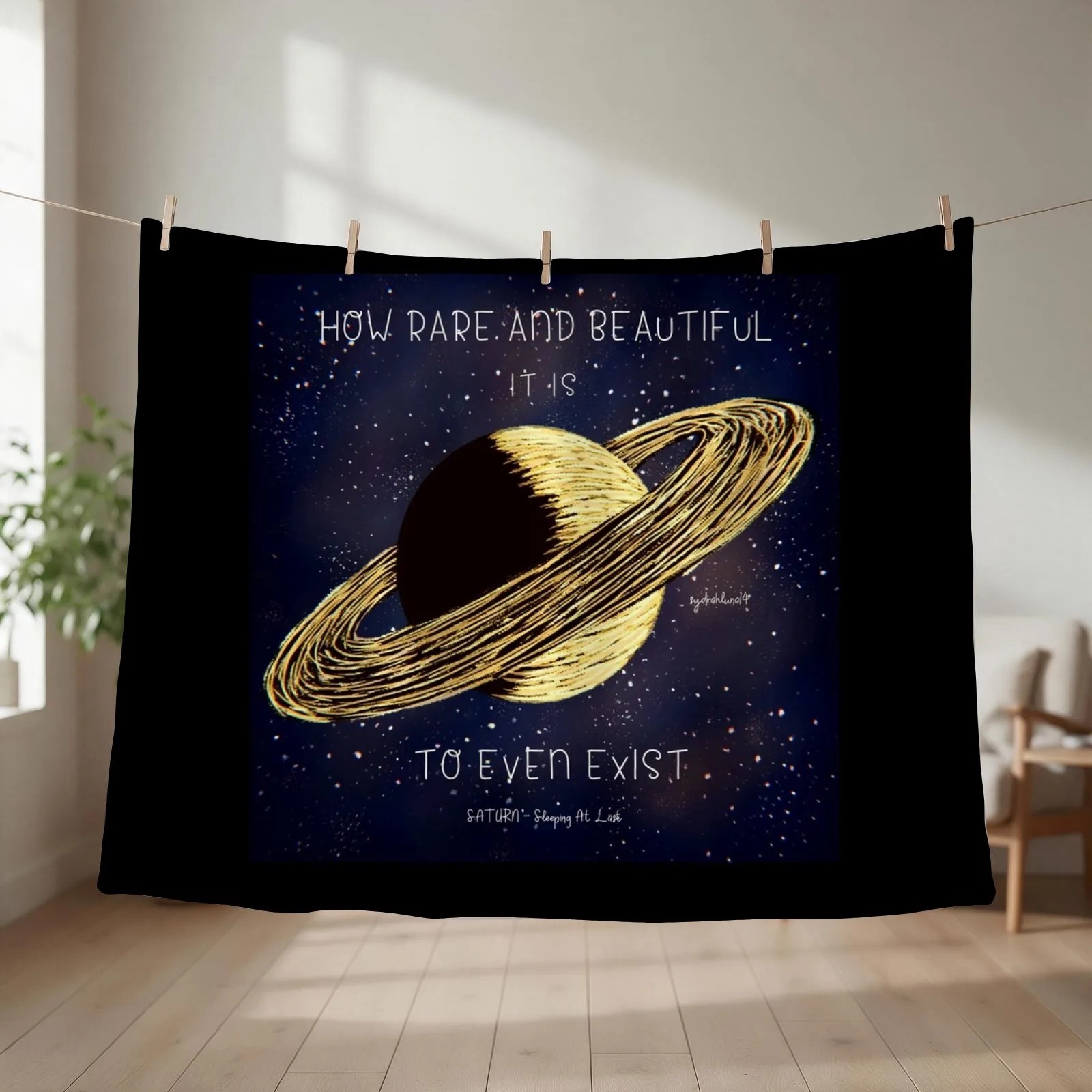 Saturn - Sleeping At Last Throw Blanket couch cozy soft plush fuzzy picnic outdoor blanket