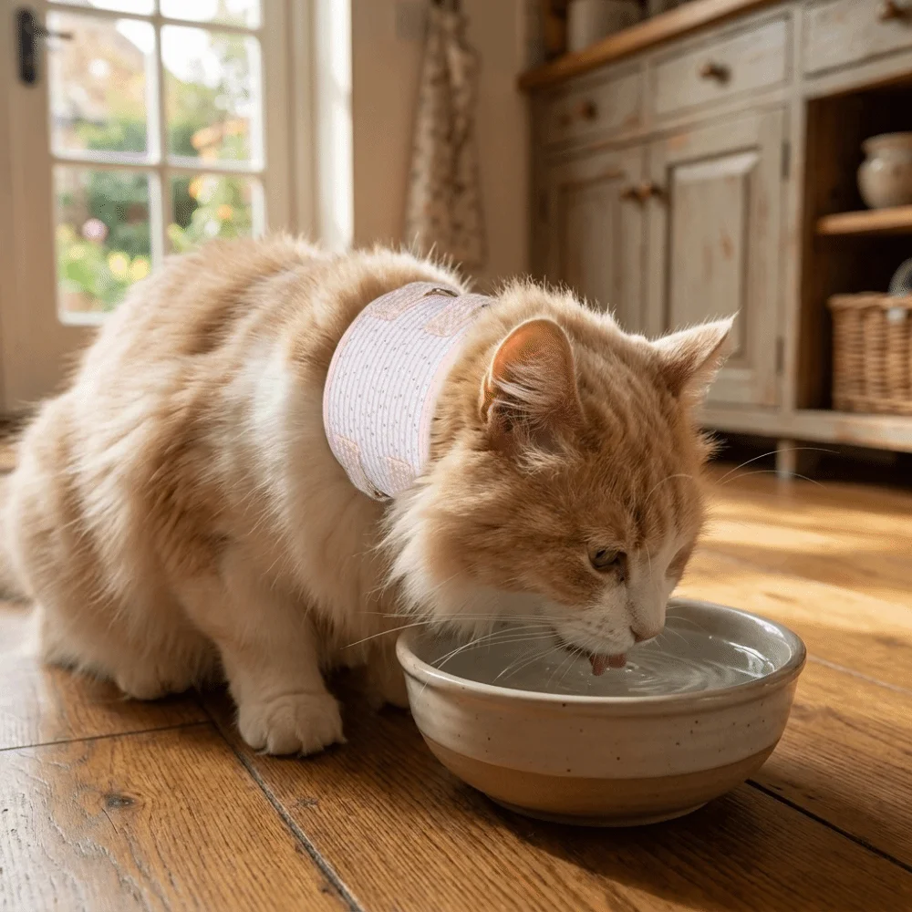 Adjustable Cat Recovery Collar Soft Comfortable Dog Neck Support Collar Breathable Cat Elizabethan Collar Taking a Shower
