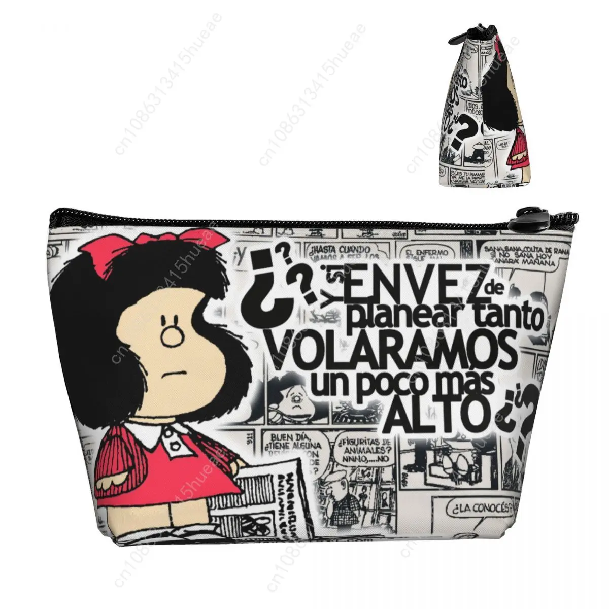 Travel Mafalda Cartoon Toiletry Bag Kawaii Anime Cosmetic Makeup Organizer for Women Beauty Storage Dopp Kit Case