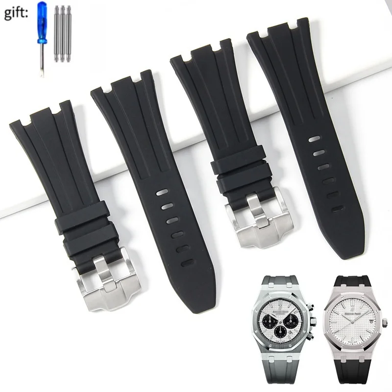 for Audemars Piguet Royal Oak Offshore 15710 15703 26470 15707 26703 28x20mm Watchband Durable Rubber Silicone Watch Strap