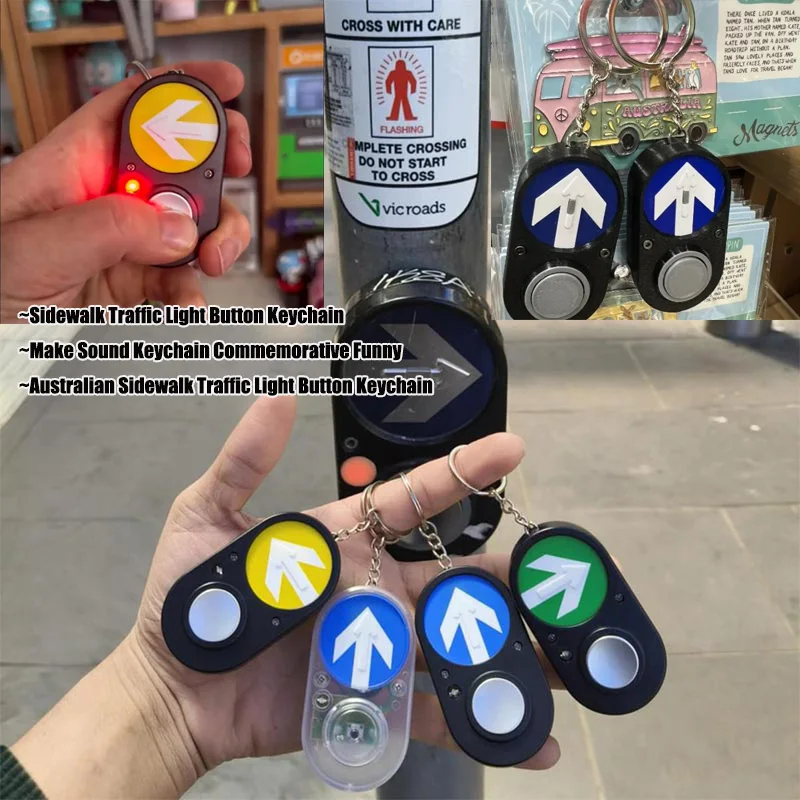 Australian Sidewalk Traffic Light Button Keychain Sound Accessory
