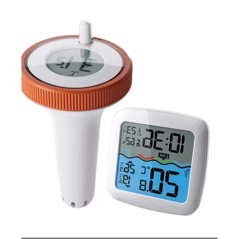 Floating Water Thermometer With Clock Wireless Thermometers For Swimming Pools Bathrooms Pool Water Temperature Monitoring