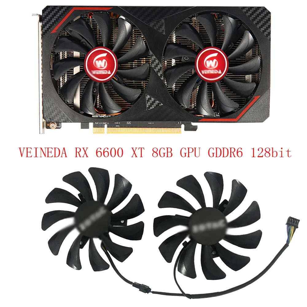 Imagem -03 - Ventilador de Placa Gráfica Gpu Cooling Xy-d09010sh para Veineda rx 6600xt Rx6600xt 8gb Gddr6 Cards Vga Cooling Peças por Conjunto