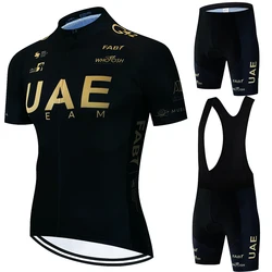 UAE roupa de ciclismo masculina, uniforme MTB, shorts de bicicleta de estrada, mountain bike, babador completo, ciclo primavera e verão, 2024