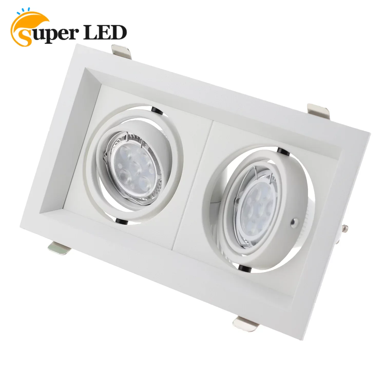 Praça recesso teto Downlight, LED Cut Hole, decorativo, branco, preto, GU10, 1, 2, 3