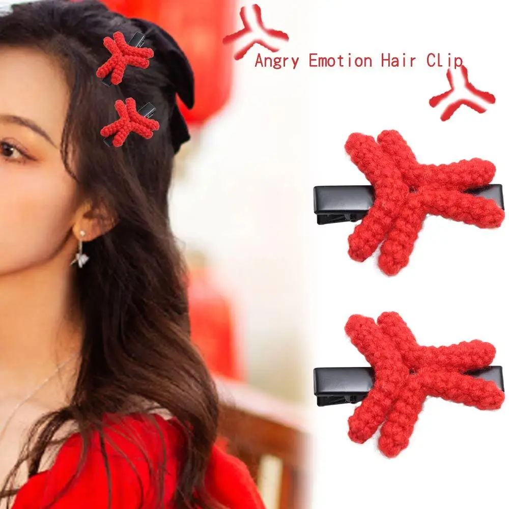 Duckbill Clip Angry Emotion Hair Clip Korean Style Back Clip Funny Crochet Barrettes Hair Accessories Cartoon Side Clip