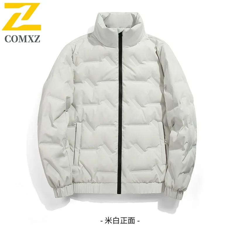 COMXZ Cotton Padded Jacket Warm Lightweight Cold-Resistant Travel Padding Coat Snowy Solid Color Padded Jacket Men's Clothing