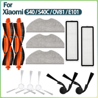 Suitable for Xiaomi S40/S40C/OV81/E101 Robot Vacuum Cleaner Accessories:Main brush Side brush HEPA Filter Mop cloth