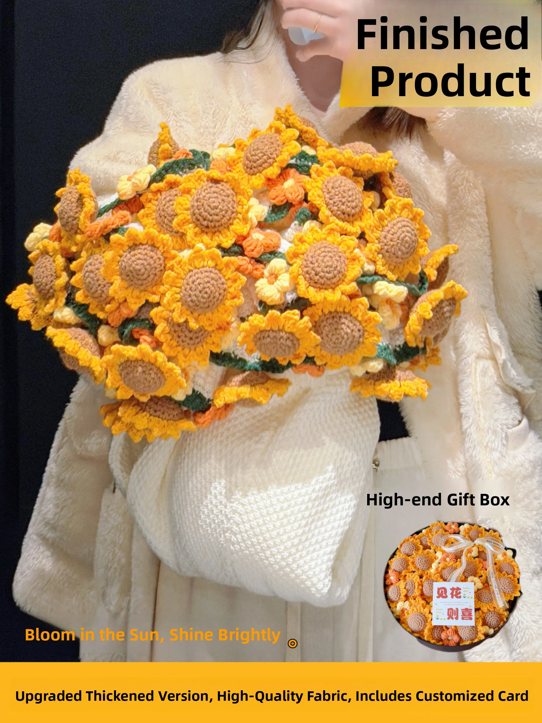 

Вязаное одеяло ручной работы с цветами подсолнуха и роз, практичный подарок для лучшей подруги, мягкое, теплое, уютное одеяло для девочек