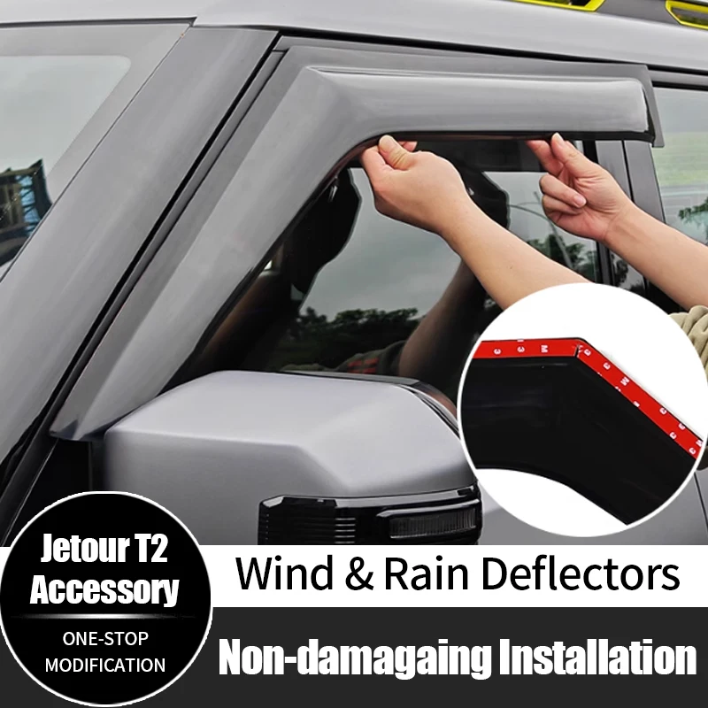 

For Chery Jetour T2 Traveler Side Window Visor Wind Rain Deflectors Widened Thickened Protection Shield Car Accessories