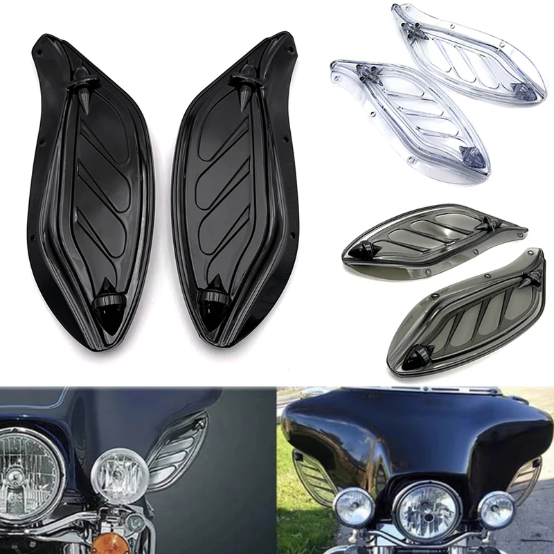 Dla Harley Touring CVO Electra przemieszczanie się po ulicy Ultra Classic FLHX Tri Glide 96-13 deflektor powietrza boczne skrzydło owiewka przedniej szyby