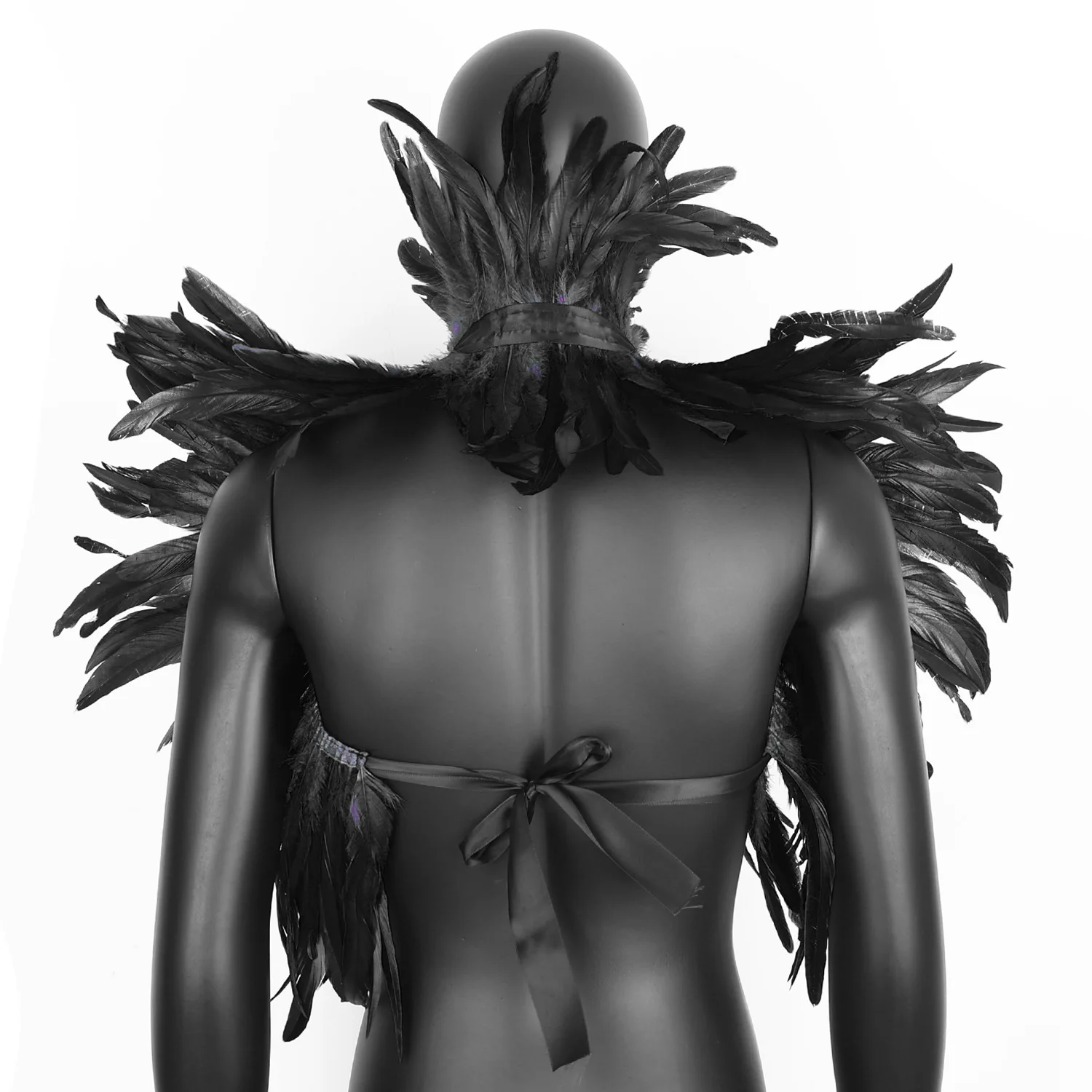 Готический стиль, шаль с перьями, сценическое шоу, маскарад, костюм на Хэллоуин, аксессуары, благородный темперамент, женский реквизит для выступления на сцене