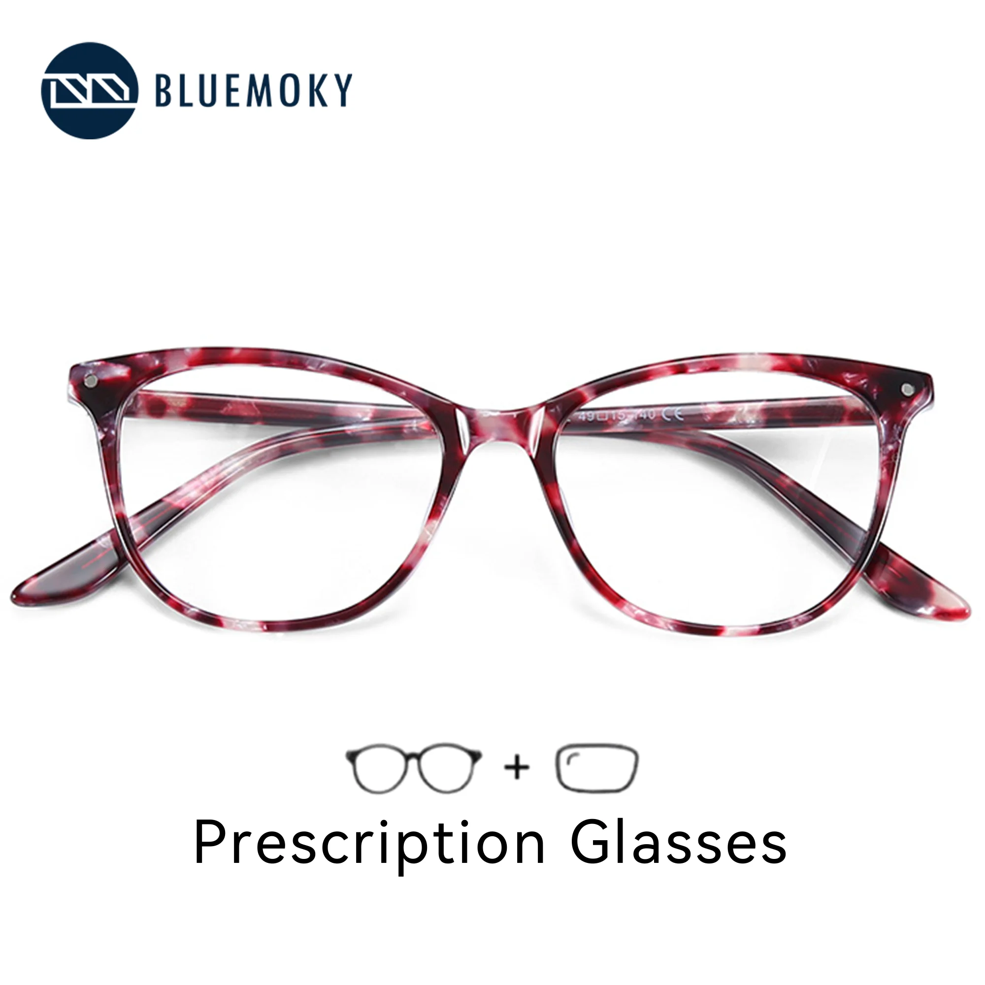 BLUEMOKY Acetate Butterfly Prescription Eyeglasses For Women Anti Blue Light Protection Photochromic/Progressive Optical Glasses