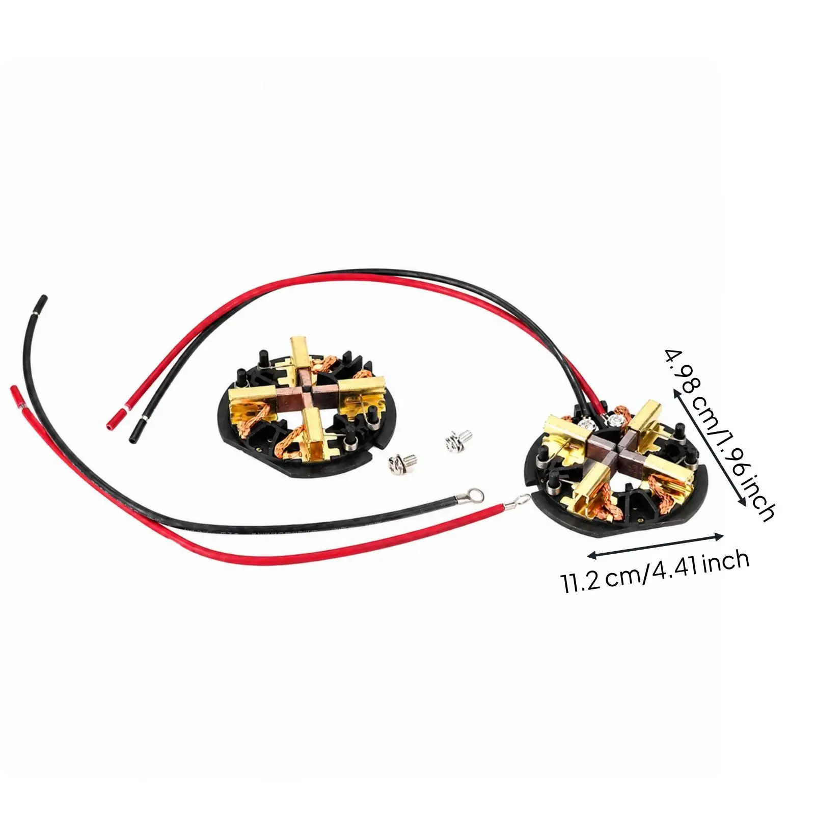 Brush Holder for Motor Commutator with Red Black Cables 11.2mm Height Power Tool Part