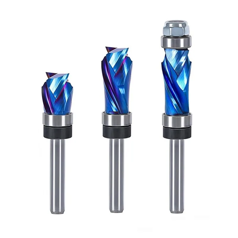 For Compound Blade Bearing Straight Knife Single Bearing Compression Straight Edge Trimming Milling Cutter Nano Blue