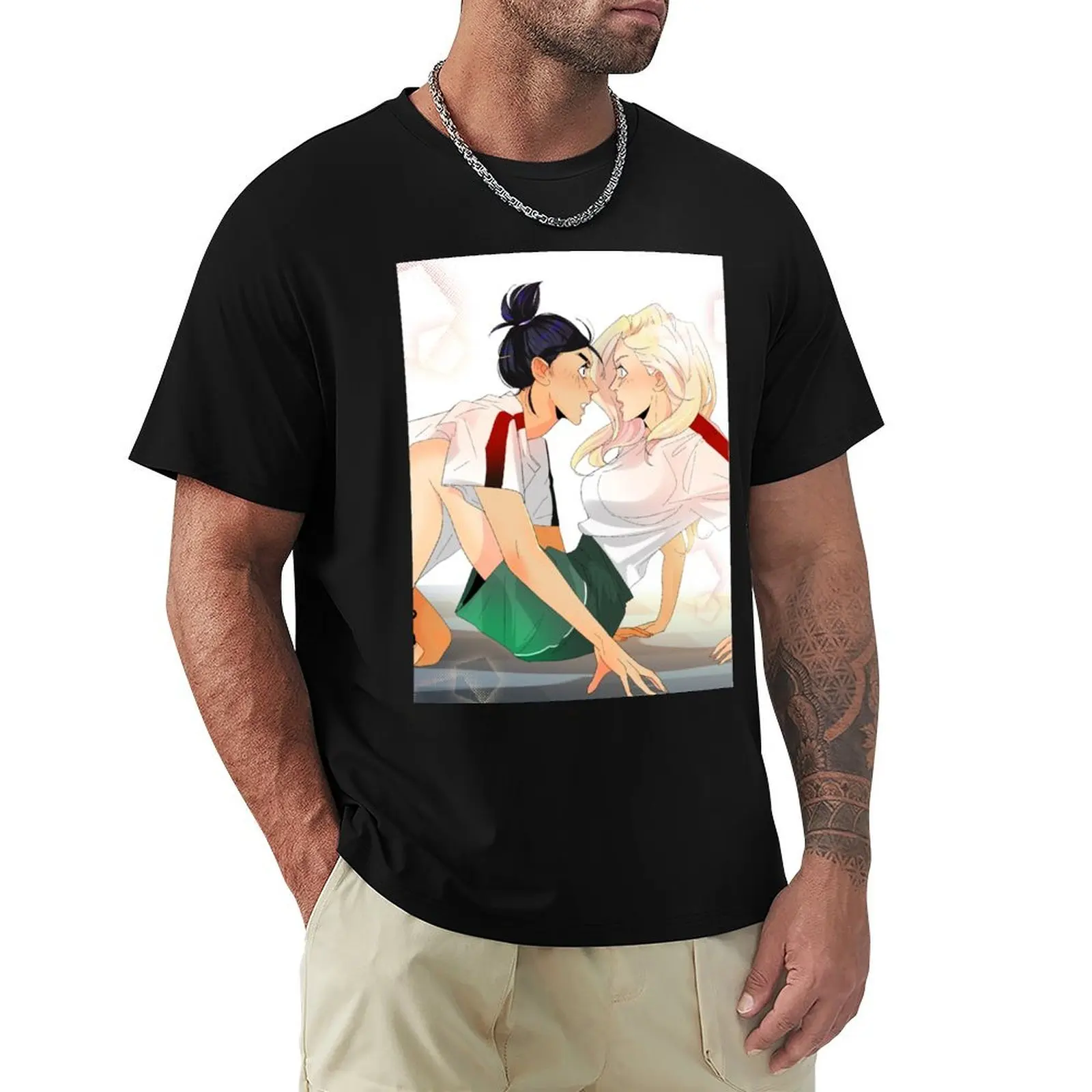 Mitsu and Celia school life Blindfold Mashersan T-Shirt graphic t shirts for man T-Shirt