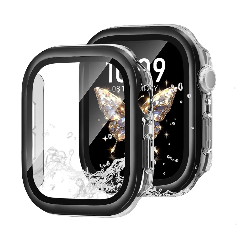 Metalllünette + gehärtetes Glas + Abdeckung für Apple Watch Case 10 46 mm 42 mm Ultra 2 49 mm wasserdichter PC-Stoßstangen-iWatch-Displayschutz