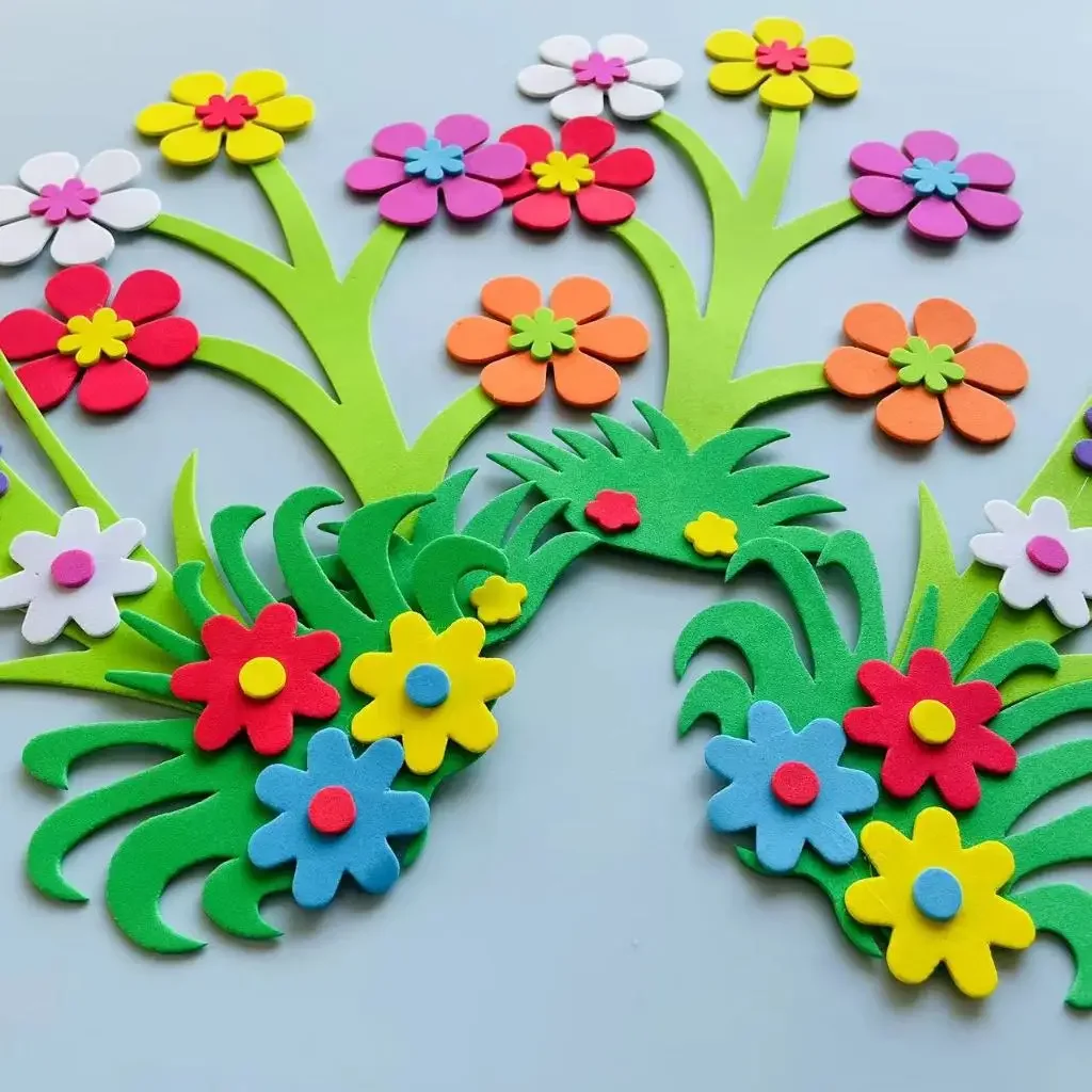 EVA Foam flower Craft 3D Wall Decoration classroom blackboard notice board Kindergarten Layout Home School Office decorative