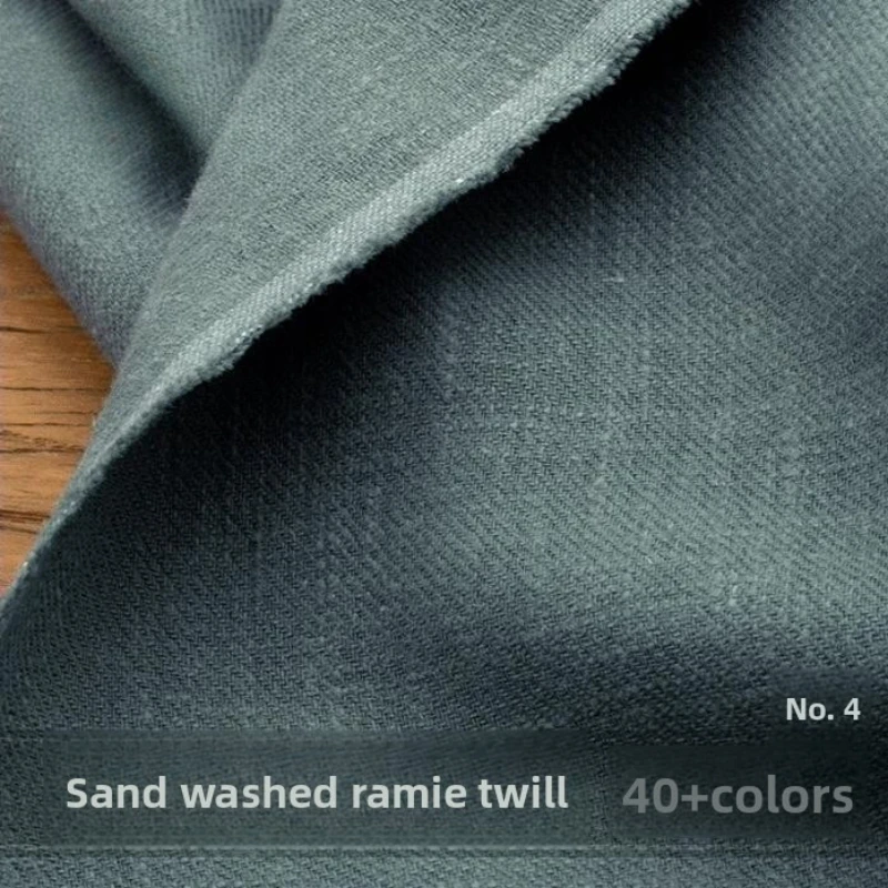 

Sand Washed Ramie Twill Fabric for DIY Sewing Pants Coat Skirt Dress Robe Clothing Fashion Wholesale Cloth Material By The Meter
