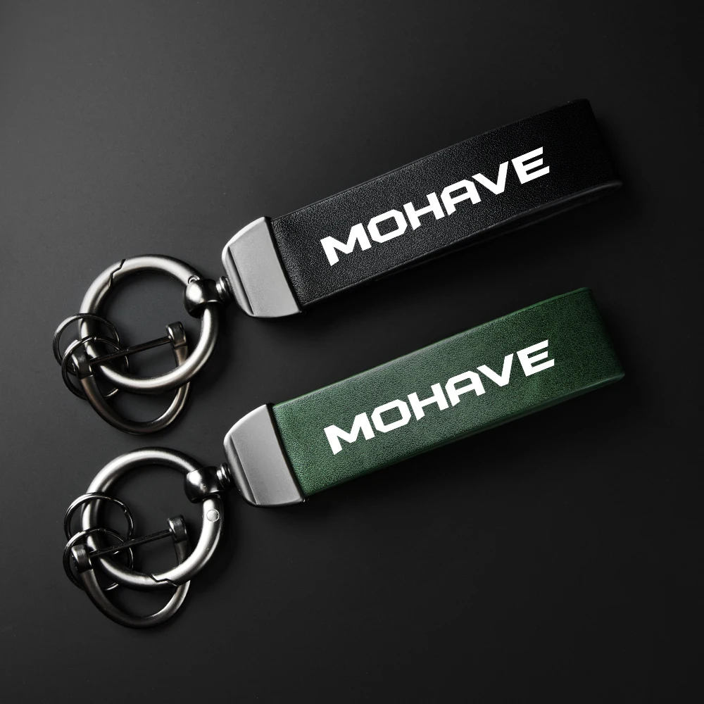 Chaveiro de carro com corda de couro de alta qualidade, chaveiro com pingente, fivela de ferradura para mohave morning gt gtline, acessórios automotivos