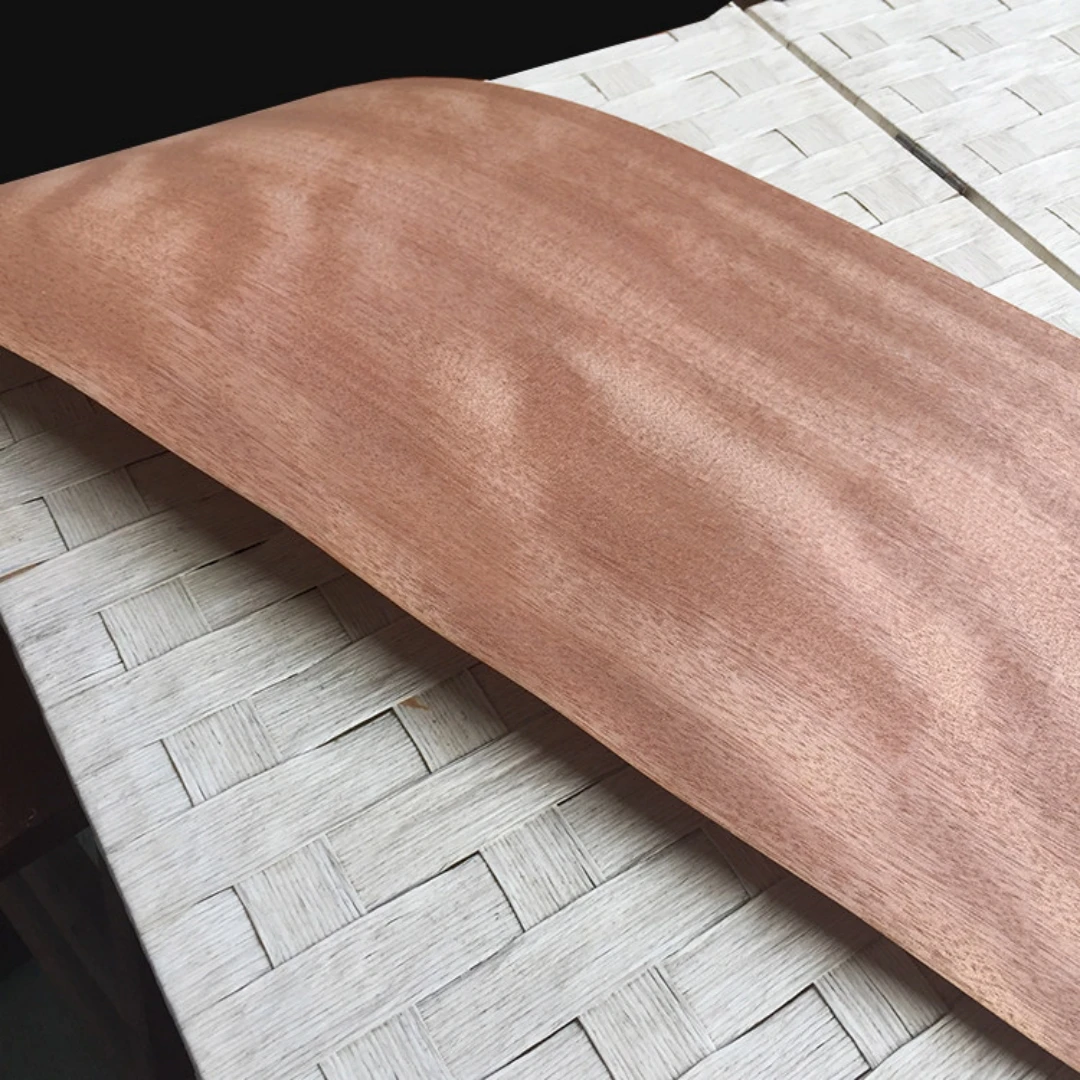 Thick Cut 30cm Natural African Red Walnut Straight Grain Wood Veneer for Guitar Piano Marquetry Inlay Art Craft DIY ( Okoume )