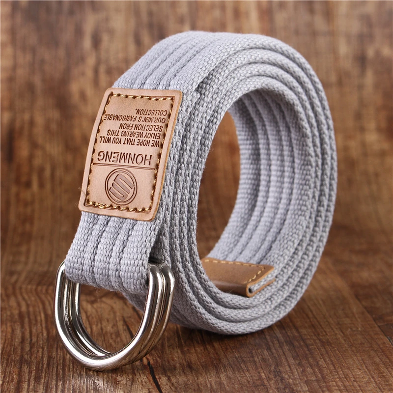Nieuwe heren en dames Koreaanse versie 16 kleuren dubbele lus gesp canvas riem 43 inch casual broek canvas riem jeugd broek riem
