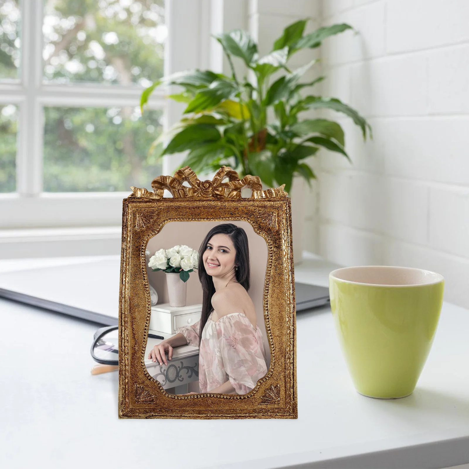 

3D Resin Picture Frame Vintage Style Desktop Photo Display Holder For Home Decor Tabletop Ornament Retro Small Frame
