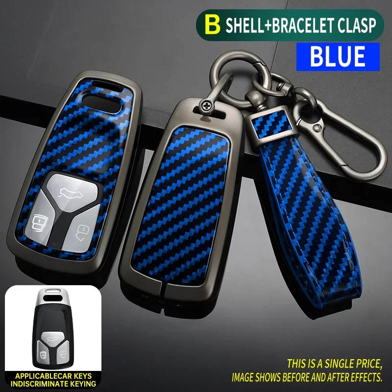 

Carbon Fiber Zinc Alloy Car Key Case Cover Key Bag For Audi A1 A3 8v A4 B9 A5 A6 C7 Q3 Q5 Q7 Tt Holder Shell Auto Accessories