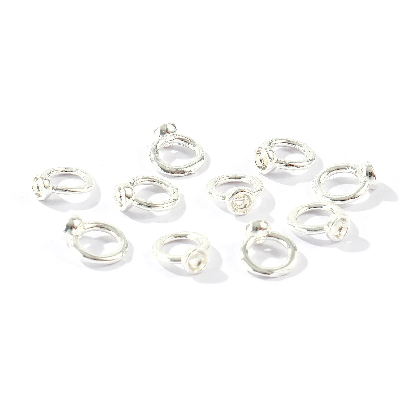 10 Stück Messing-Endkappen für Halsketten, Armbänder, Schmuckherstellung, Großhandel, mehrfarbige Doppelloch-Verbindungsringe, Endkappen, 8 mm x 7 mm – Detail 7