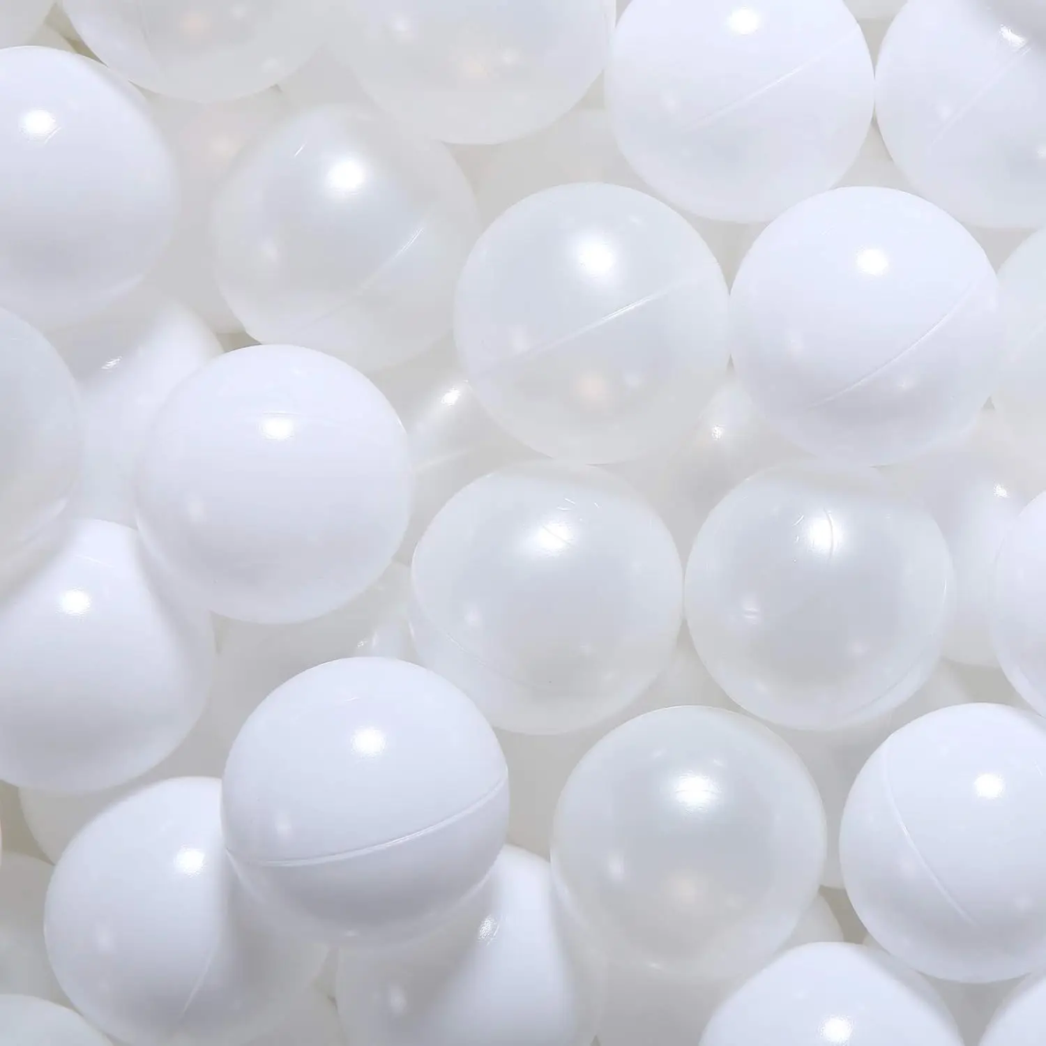 Bola pit bolas para crianças crianças bolas de plástico para ball-pit cercadinho piscina bebê pastel decoração um branco + branco pérola 50 peças 2.15 "bolas