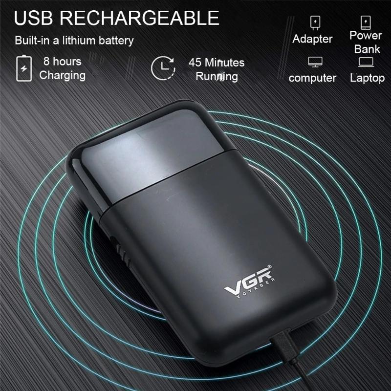 Rasoir électrique sans fil pour hommes, lavable, Rechargeable par USB, avec tondeuse à barbe Pop-Up, multifonction, portable