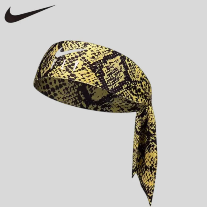 Nike Yellow Black Snake Pattern Head Wrap Non-slip Durag For Gym FitnessN1003339725OS