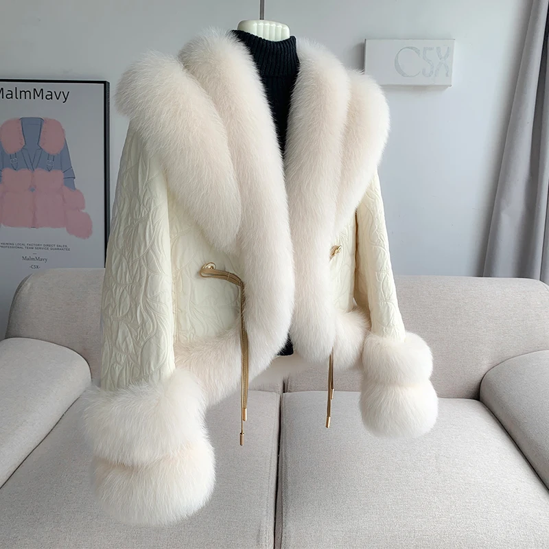 Aorice Big Fox Fur Collar Winter New Design Coat Duck Down Lining Women Soft Fashion Jacket CT312