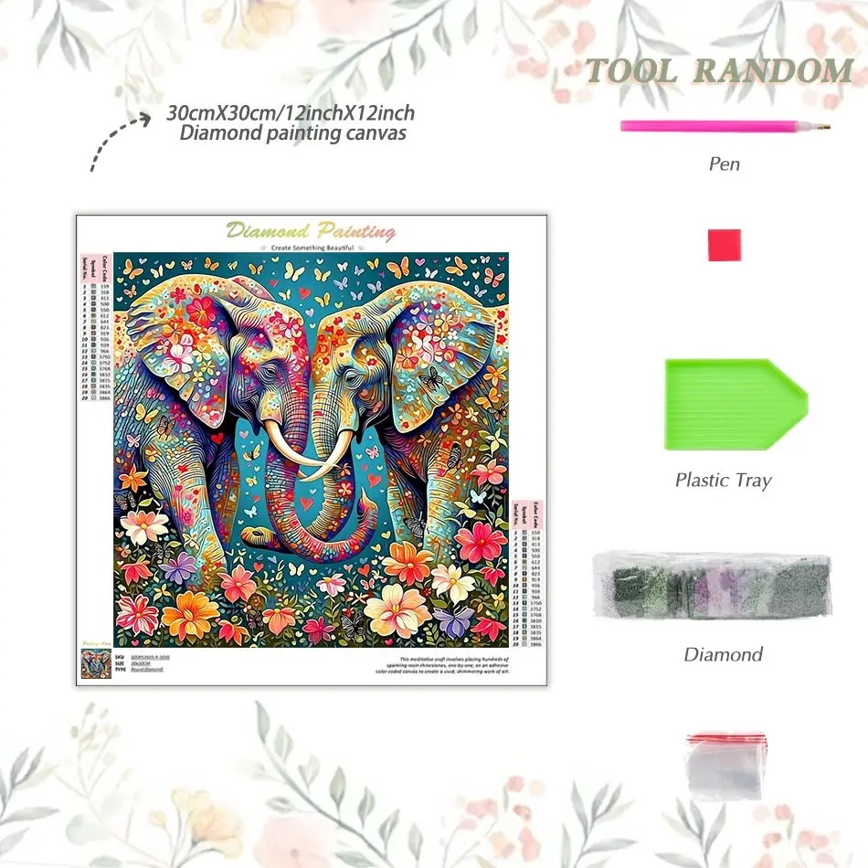 CHENISTORY Elephant Diamond Painting Kits Unique Gift Crafts Diy Kits For Beginners Animal Paint By Diamonds Wall Decor