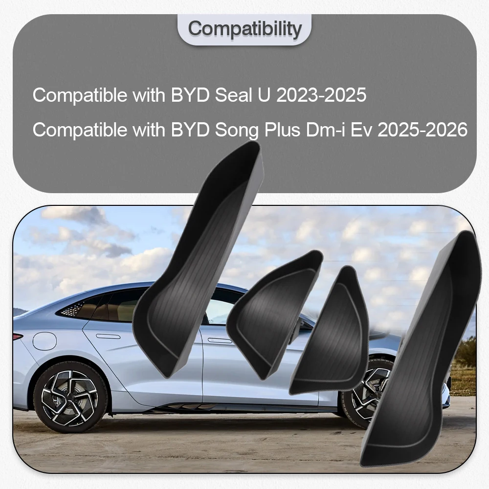 

4pcs Car Door Handle Storage Boxes For BYD Seal U 2023 2024 2025 BYD Song Plus Dm-i Ev 2025-2026 Interior Door Handle organizer