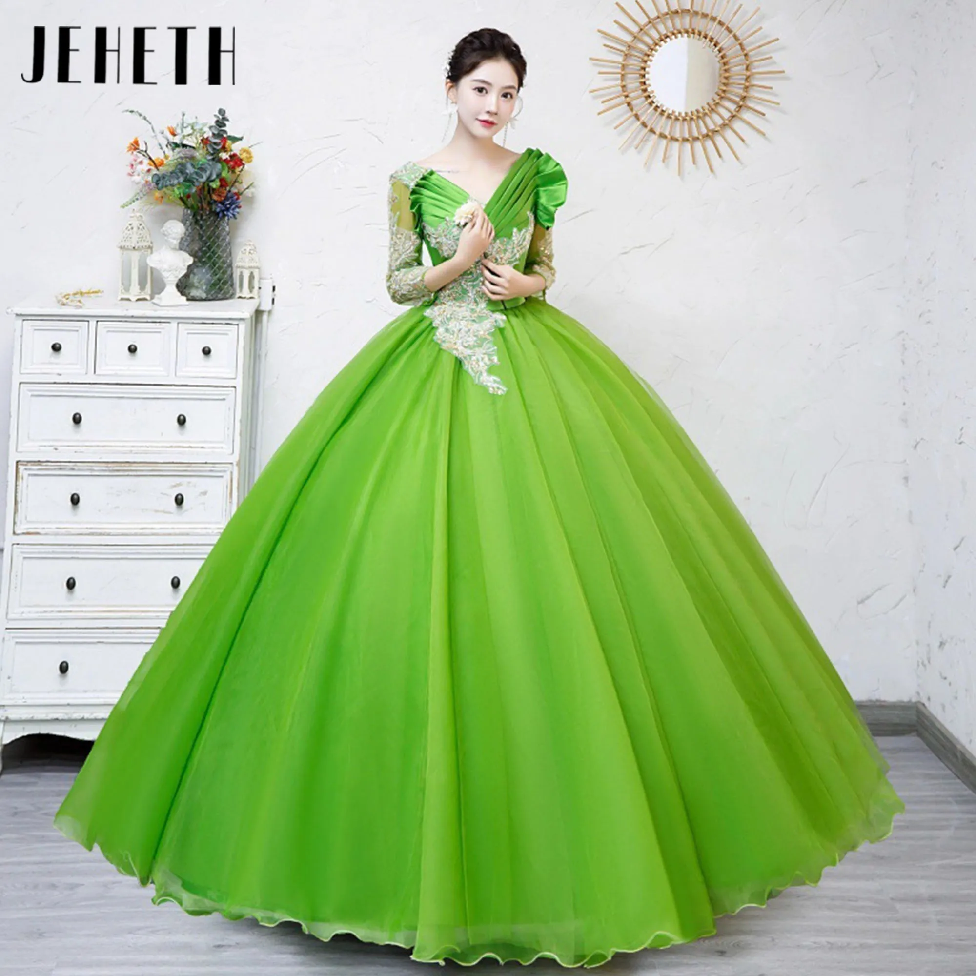 Green Appliques Ple… - image