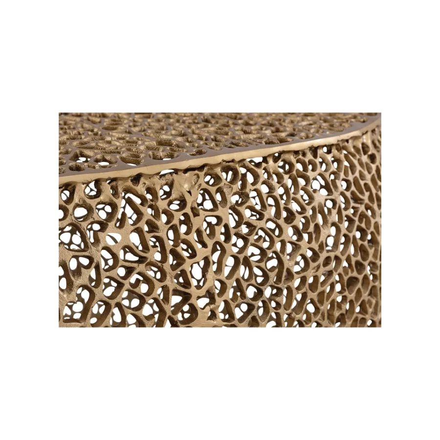 Mesa de centro oval T360150 dourada