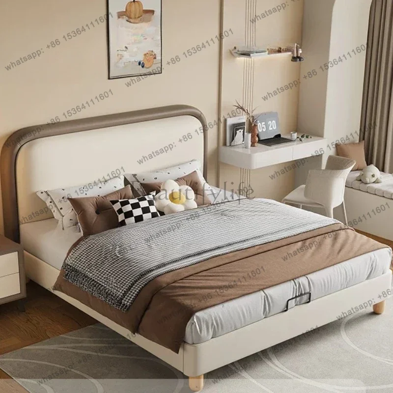 PG European Luxury Bed Double Children Sleeping Design Single Simple Modern Bed Bedroom Queen Letto Matrimoniale Home Furniture