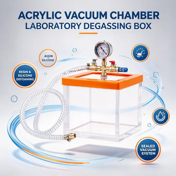 Acrylic Vacuum Chamber Degassing Bucket Resin Epoxy Silicone Plaster Bubble Removal Pot Casting Mold Making Tool Kit 2 Gallon