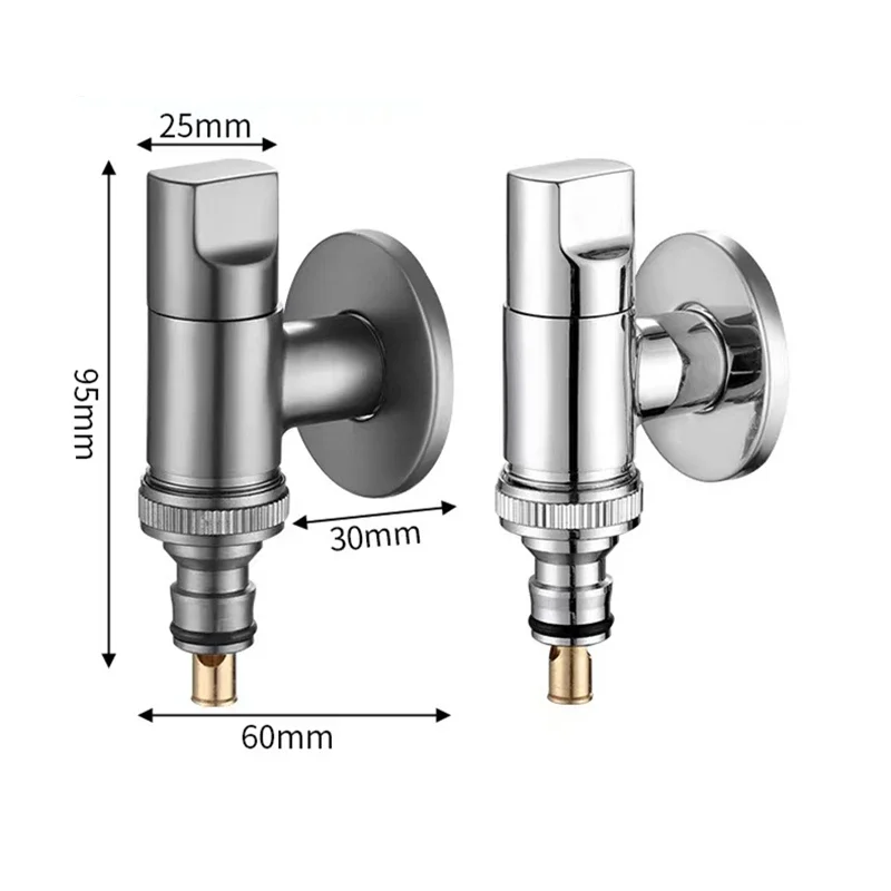 Multi-Function Washing Machine Faucet Brass Water Stop Quick Opening Angle Valve Wall Mounted G1/2 Water Stop Clip Triangle Valv