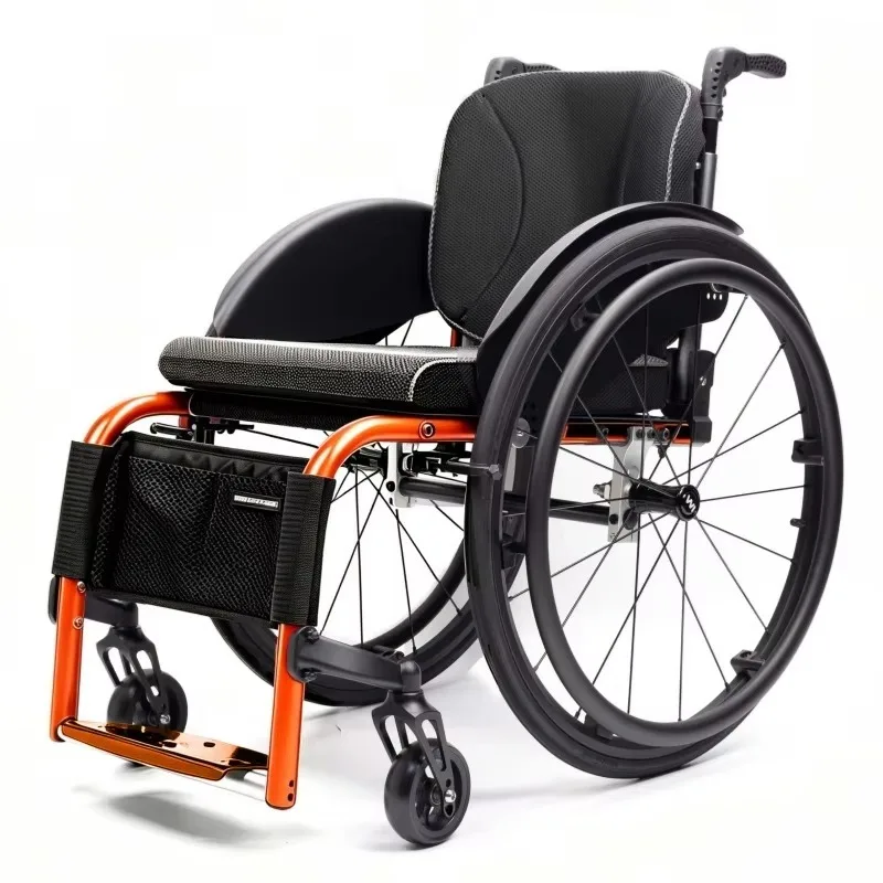 Sports Lightweight Aluminum Alloy Manual Wheelchair with Quick Release Portable Folding Backrest for Travel Home Use