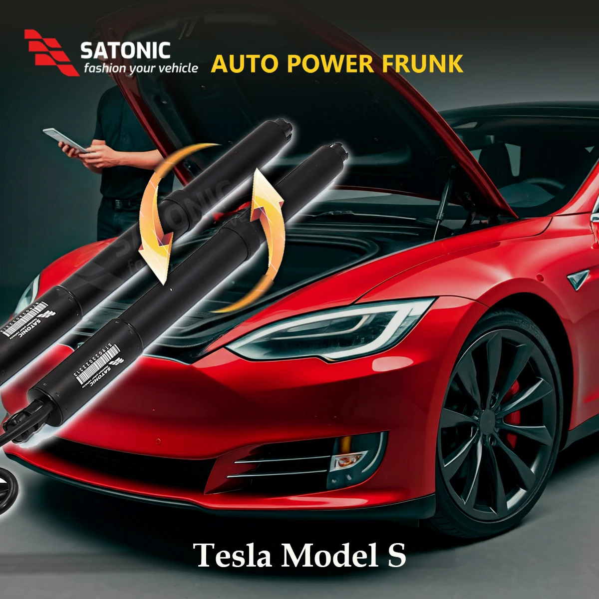 Porta di sollevamento modificata per auto Frunk alimentata automaticamente SATONIC per Tesla Model 3 Y APP KEY FOB Apertura