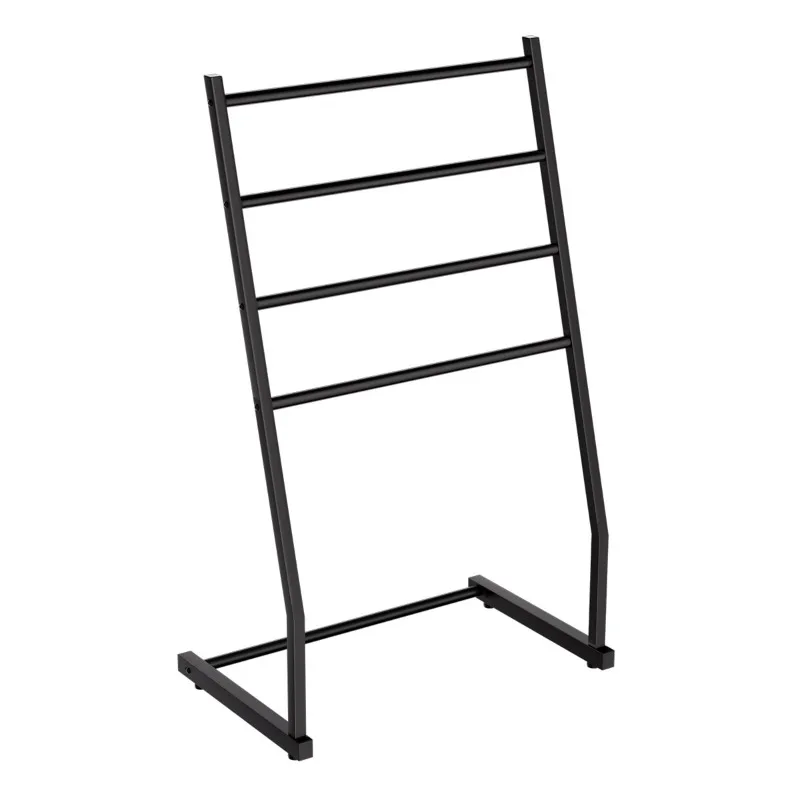 Floor Standing Bathroom Towel Hanging Rack Ladder Type Bath Towel & Blanket Organizer