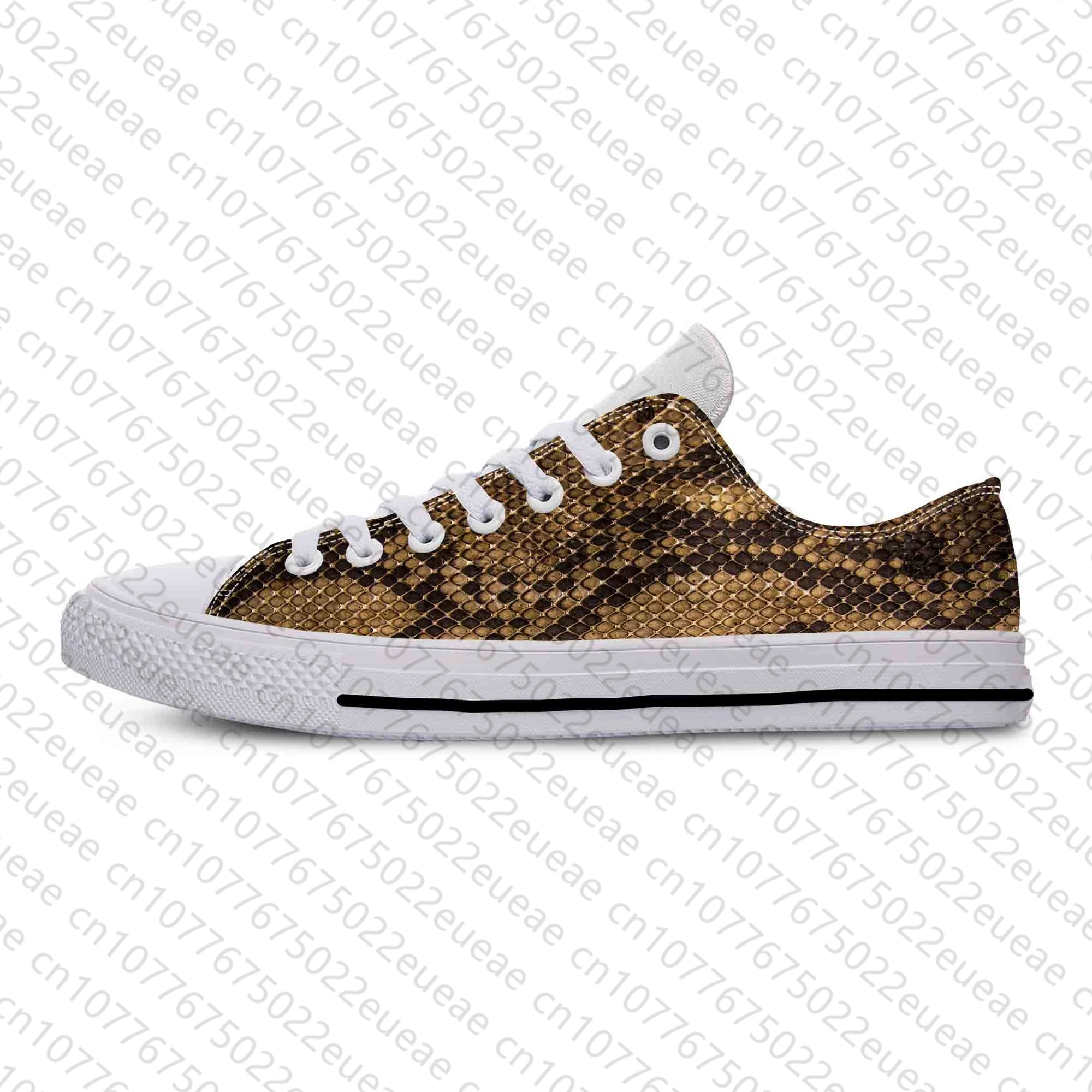 Snake Skin Scales Snakeskin Pattern Fashion Funny Casual Cloth Shoes Low Top Comfortable Breathable 3D Print Men Women Sneakers