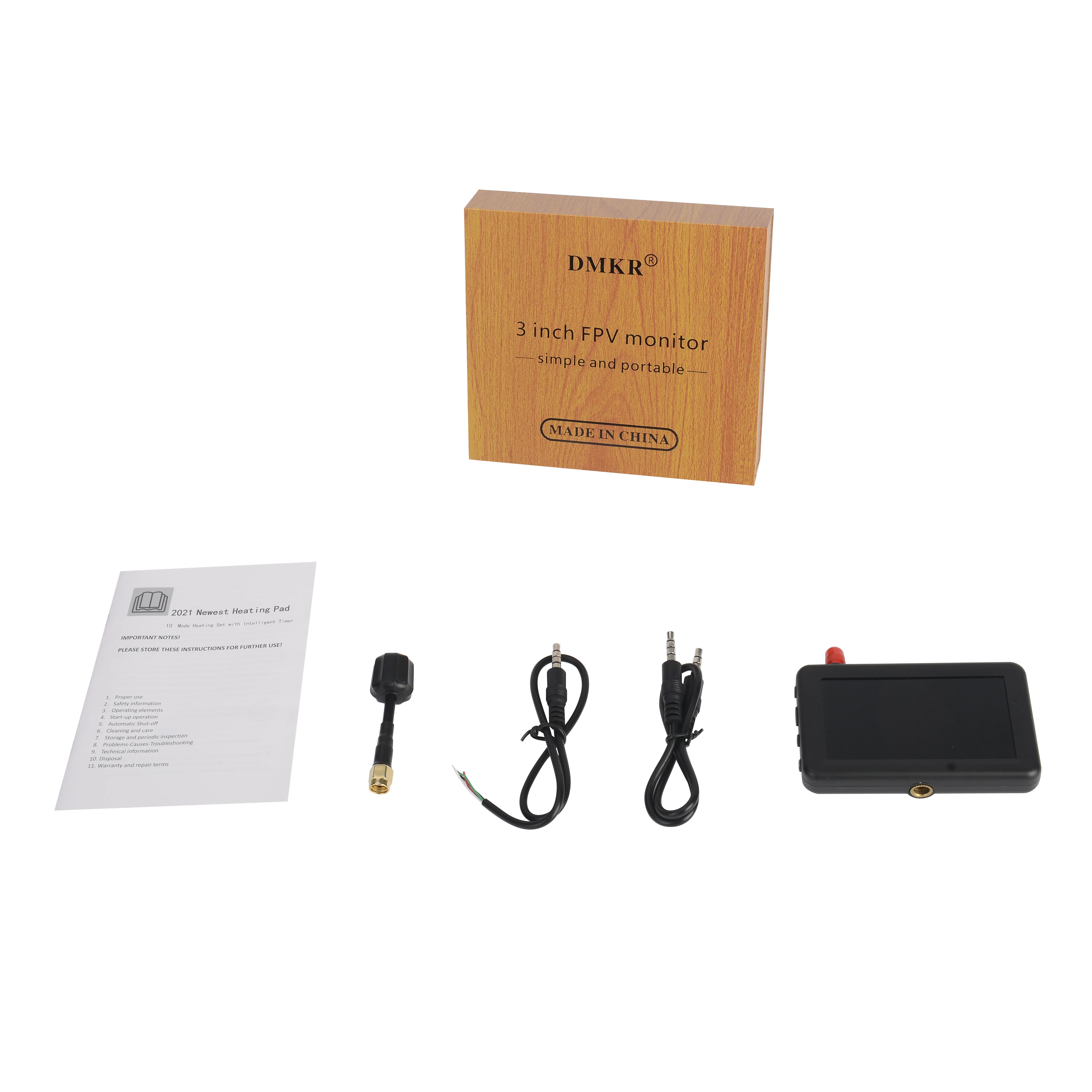 DMKR Micro 5.8G 40CH 3 inch FPV LED Monitor 480x320 Mini Handheld Display 16:9 Ingebouwde 3.7V 800mAh Batterij Voor RC Auto FPV Drone - afbeelding 1