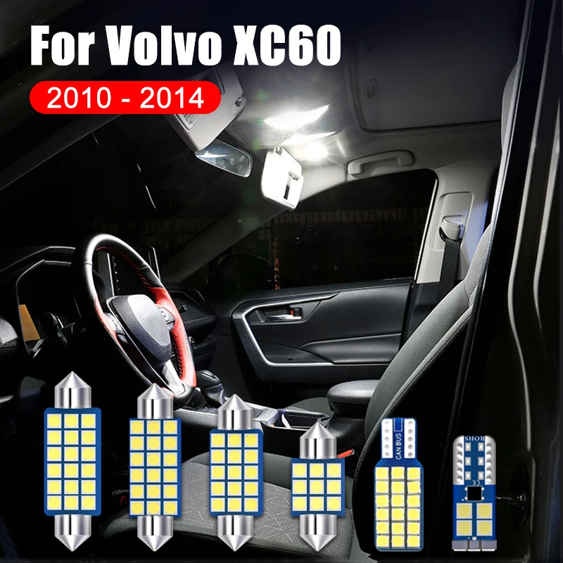 

For Volvo XC60 2010 2011 2012 2013 2014 8PCS 12V Error Free Bulbs Car LED Interior Dome Reading Lights Trunk Lamps Accessories